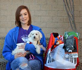 Sarah, Bella and her Donations